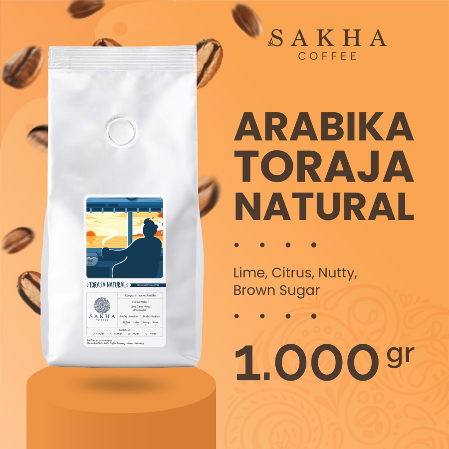 Kopi Arabika Toraja Natural Process Arabica Coffee Roast Beans 1Kg-Kopi AyoGoweb