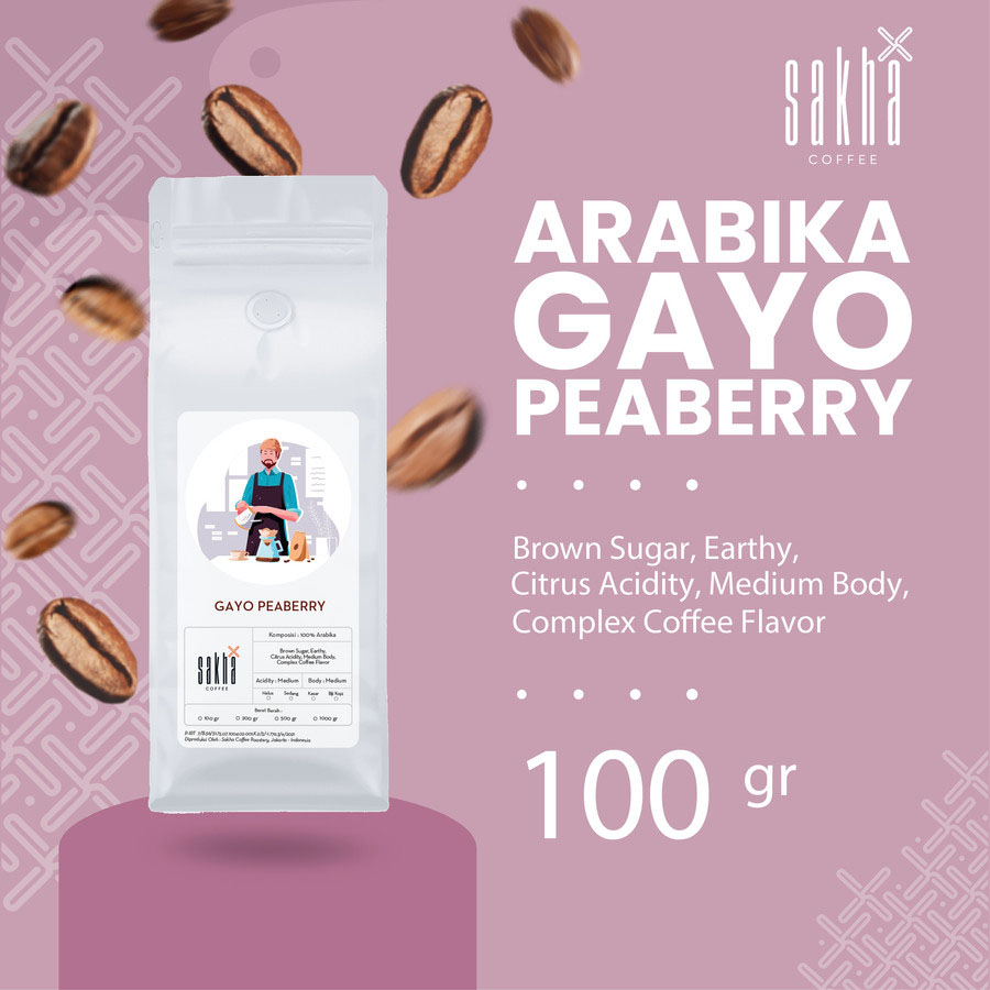 Kopi Arabika Lanang Peaberry Arabica Gayo Aceh Coffee Roast Bean 100gr-Kopi AyoGoweb